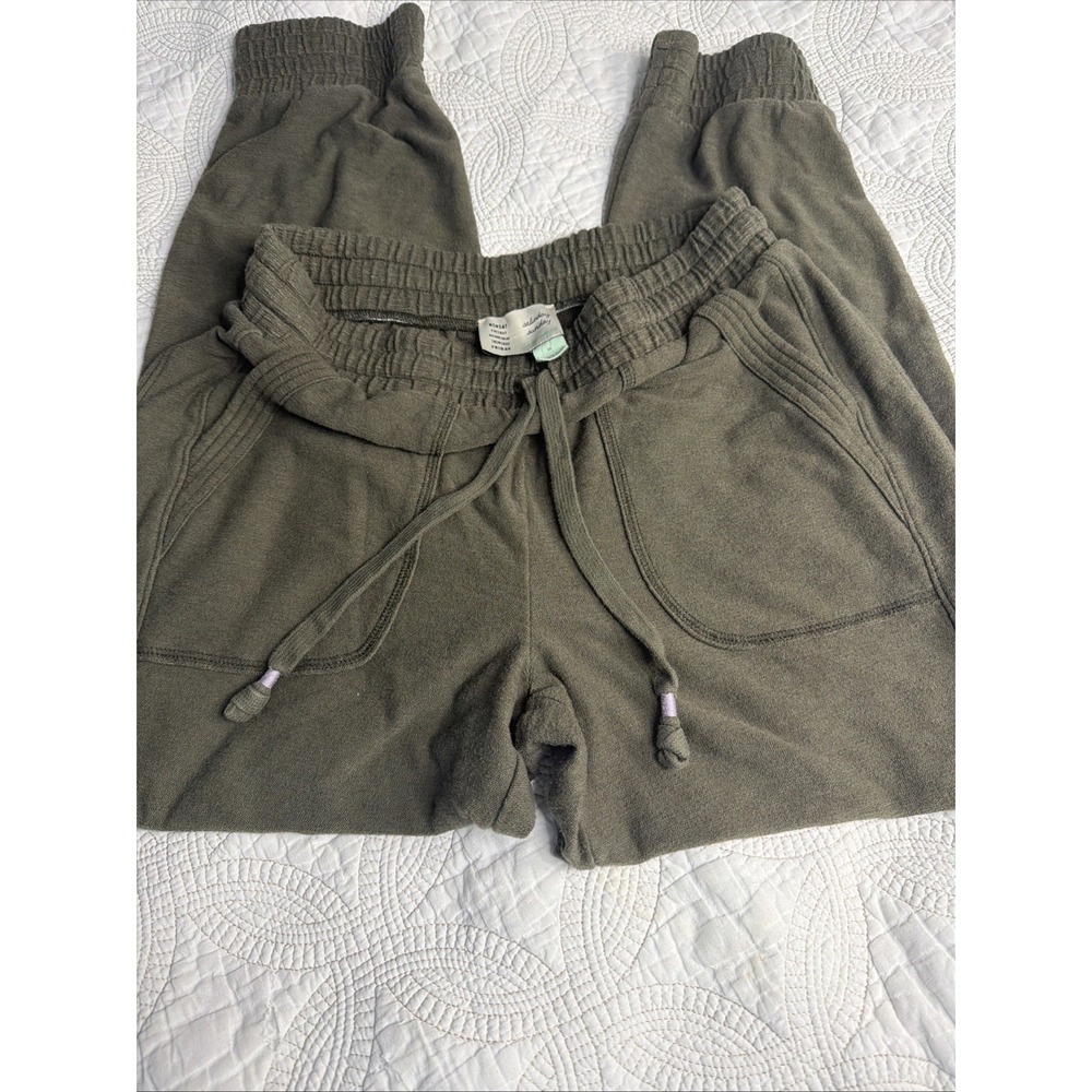 Anthropologie Saturday Sunday Women's Olive Green Joggers Drawstring Size Medium